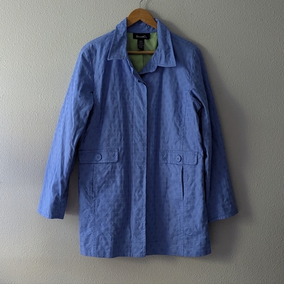 Periwinkle Cotton‎ Trench Coat - Picture 1 of 9
